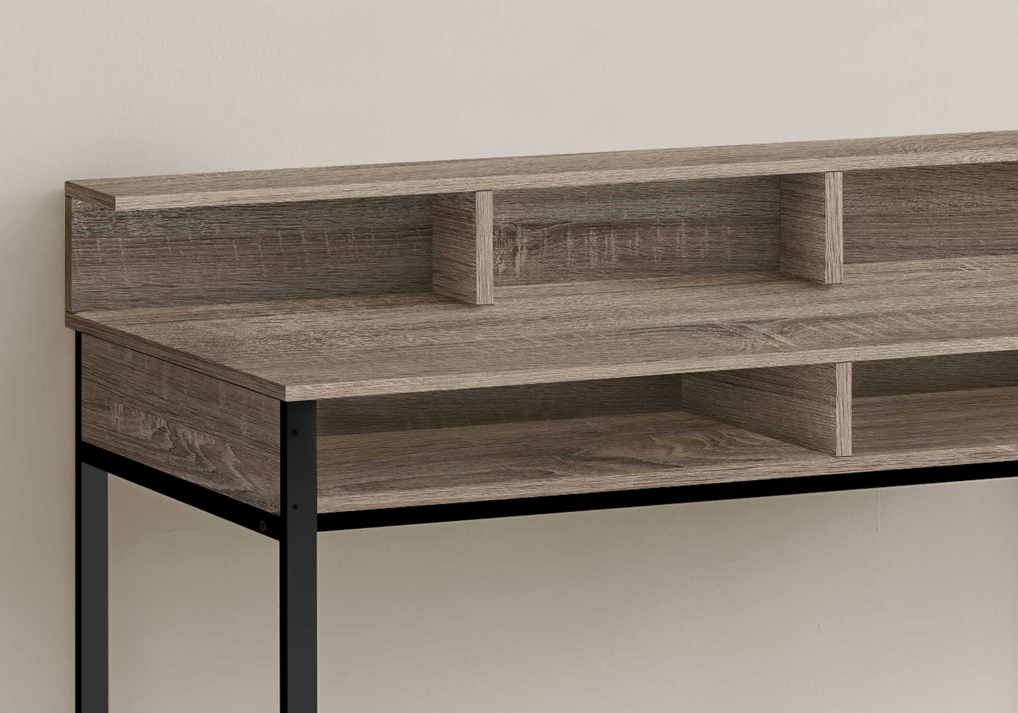 BUREAU D'ORDINATEUR - 48"L / TAUPE FONCÉ / NOIR HAUTEUR DEBOUT