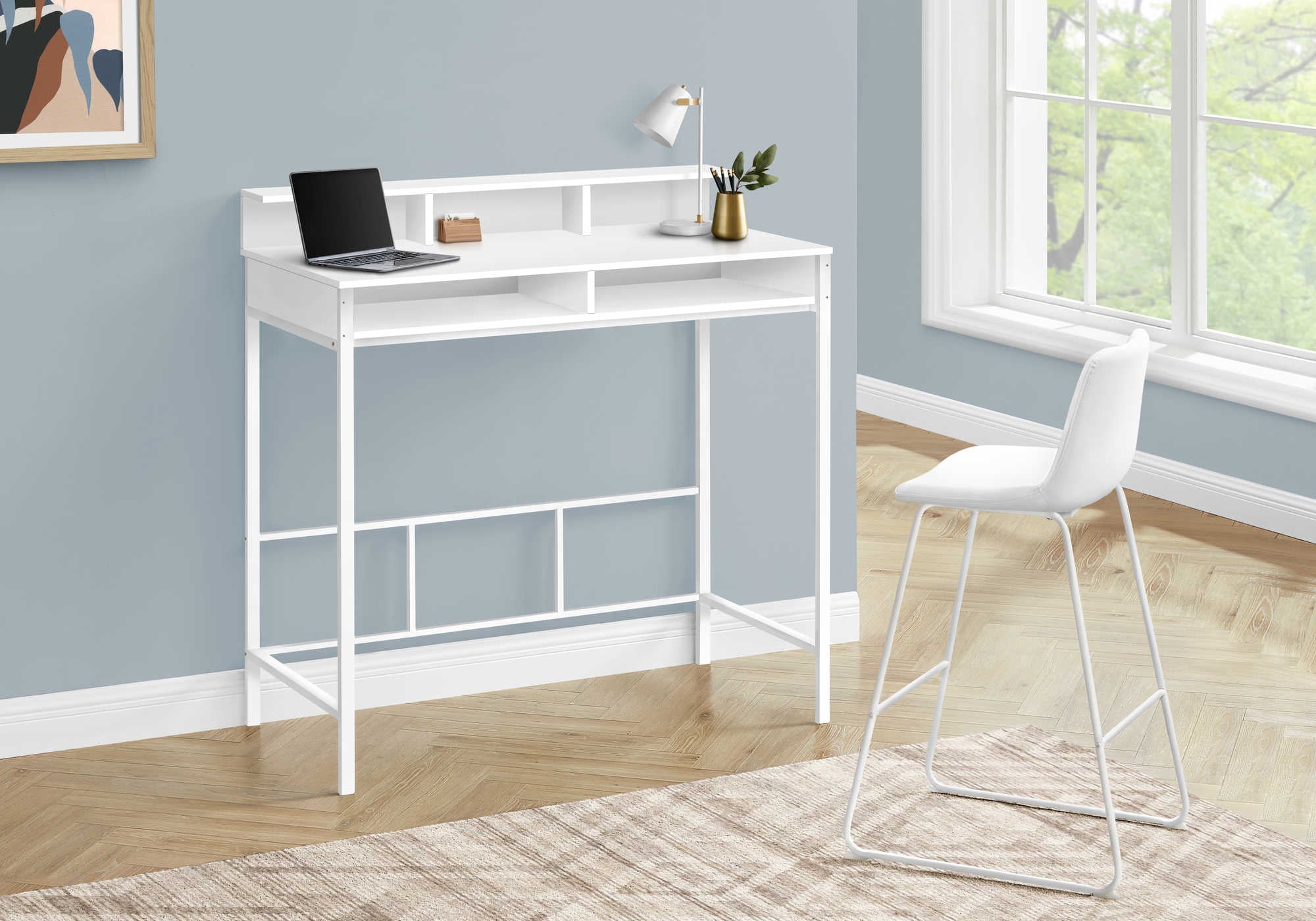 BUREAU D'ORDINATEUR - 48"L / TAUPE FONCÉ / NOIR HAUTEUR DEBOUT